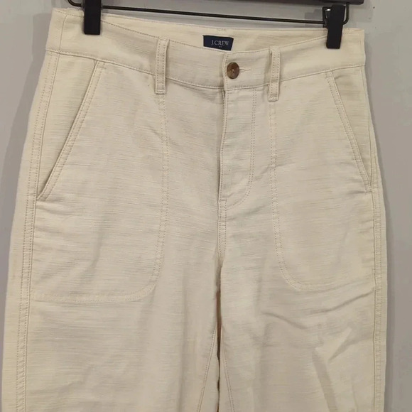 NWT J Crew Cotton Camp Pants Khaki size 0 - Picture 2 of 11